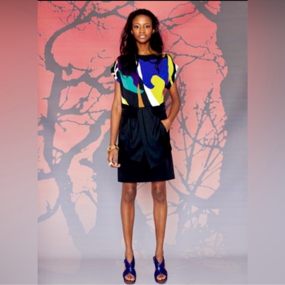 Diane Von Furstenberg Brush Stroke Silk Dress, Multi-color Mini Dress -  Size 10 - Picture 2 of 14